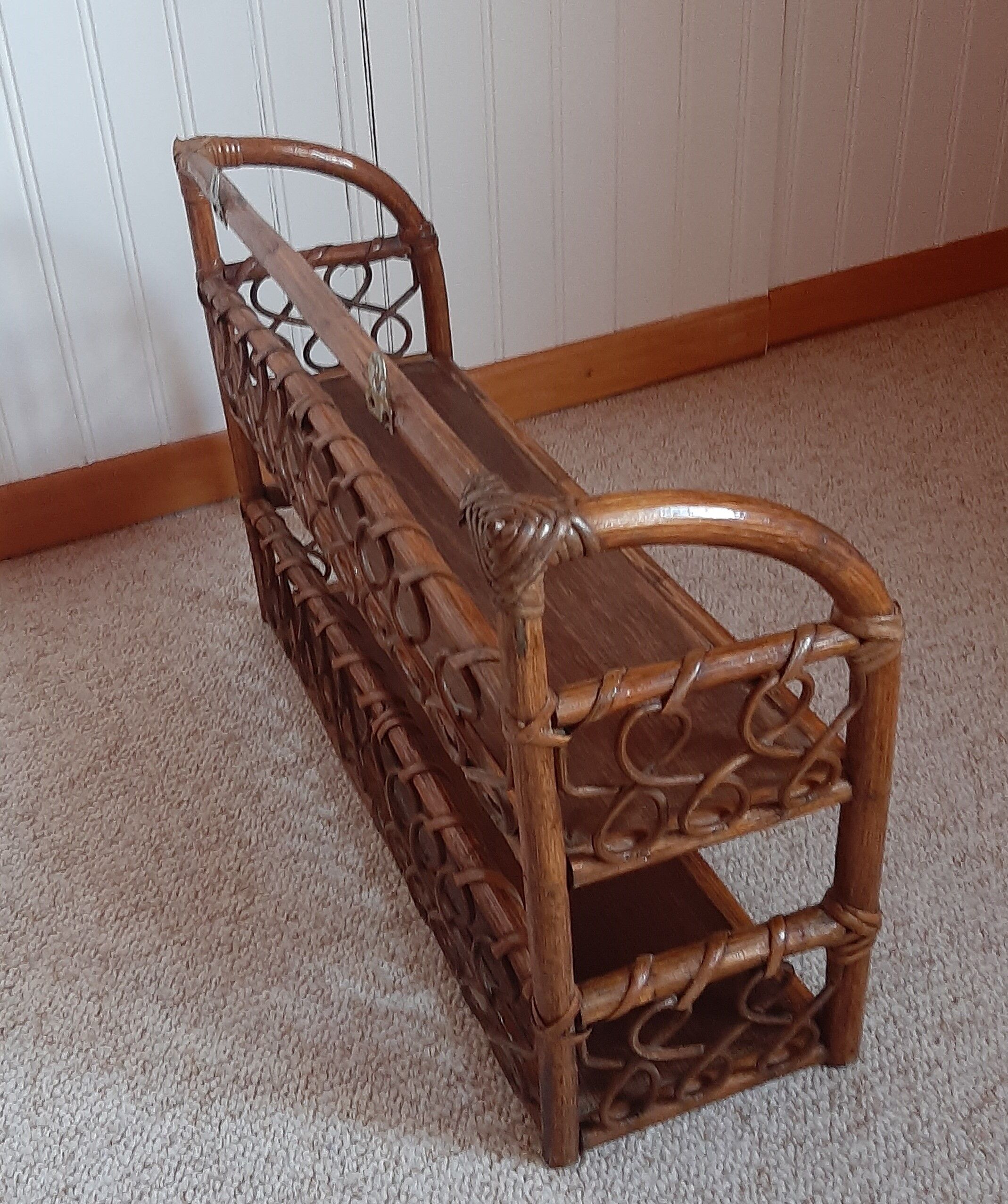 Rattan wall shelf 2 levels