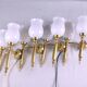 Pair, Neo-Classic Wall Sconces, with Original Tulip Opaline, Maison Jansen France Mid-Century