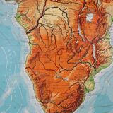 Large Educational Wall Chart or Map of Africa, Germany 1950s