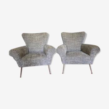 Pair of Italian armchairs in Kennedy buckles