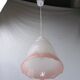 Mid-century white and pink glass suspension French vintage 1950