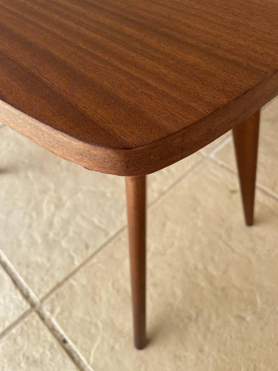 Table d’appoint vintage , pieds compas , circa 1960s