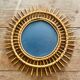 Authentic rattan sun mirror 60s