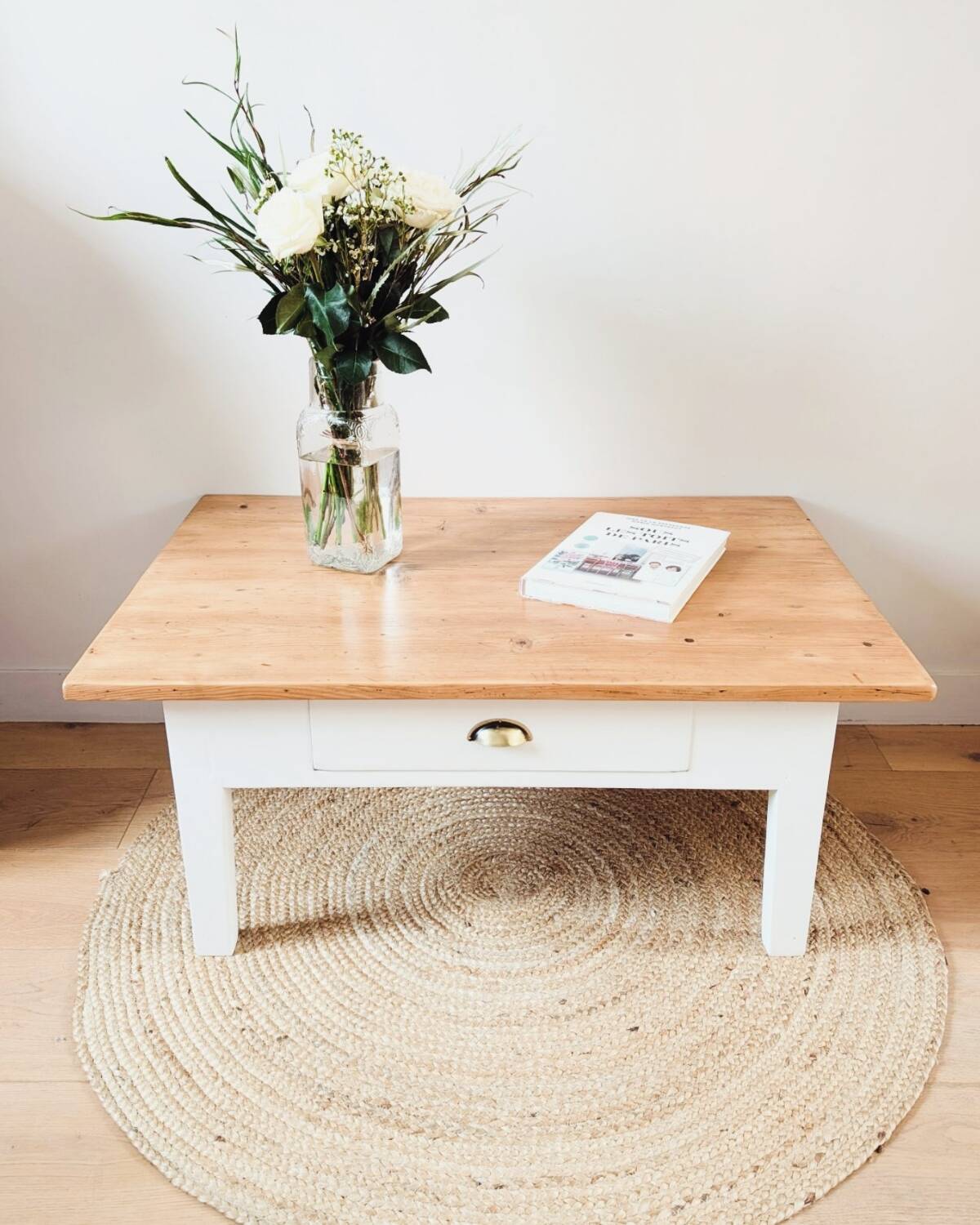 Wood and white coffee table
