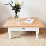 Table basse bois et blanc