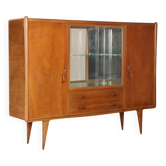 Buffet vintage en placage de ronce, design Italie années 1960