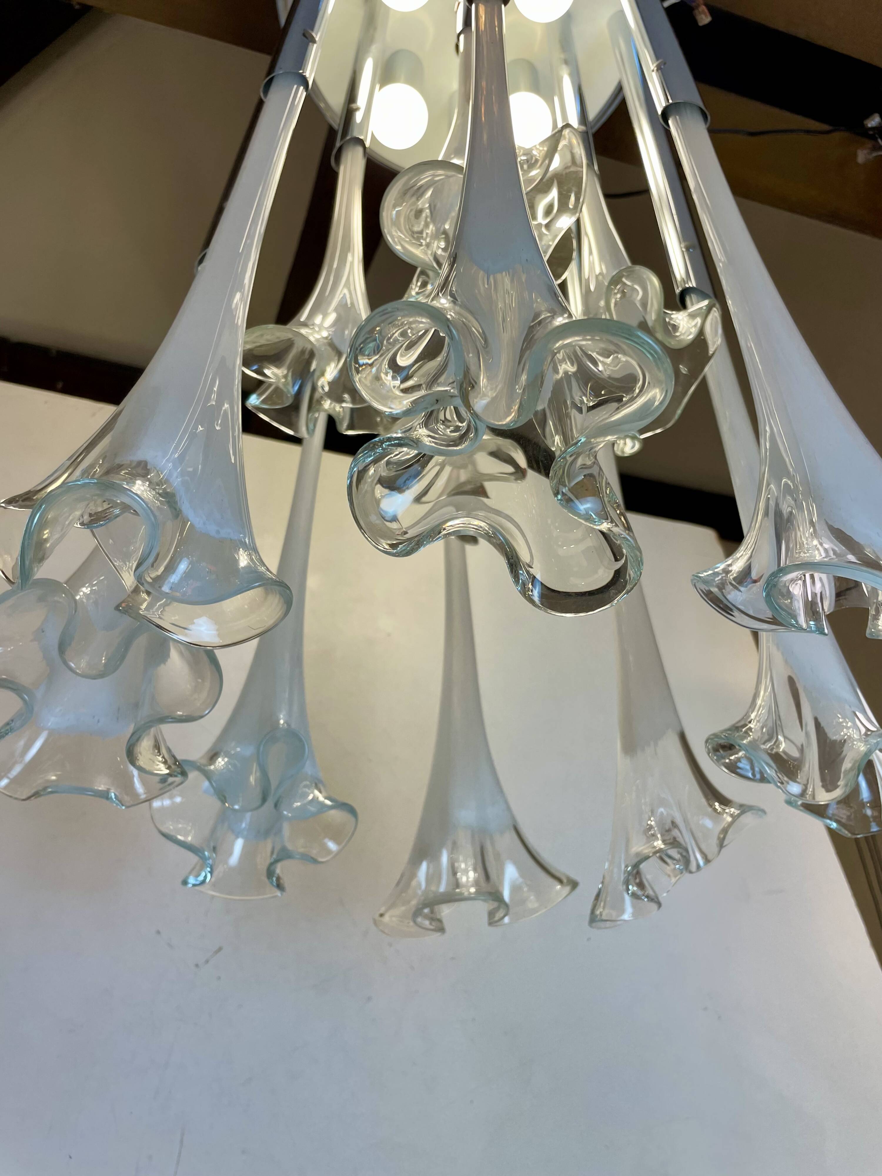 Calla, Murano Ceiling Lamp by Venini, 1960s