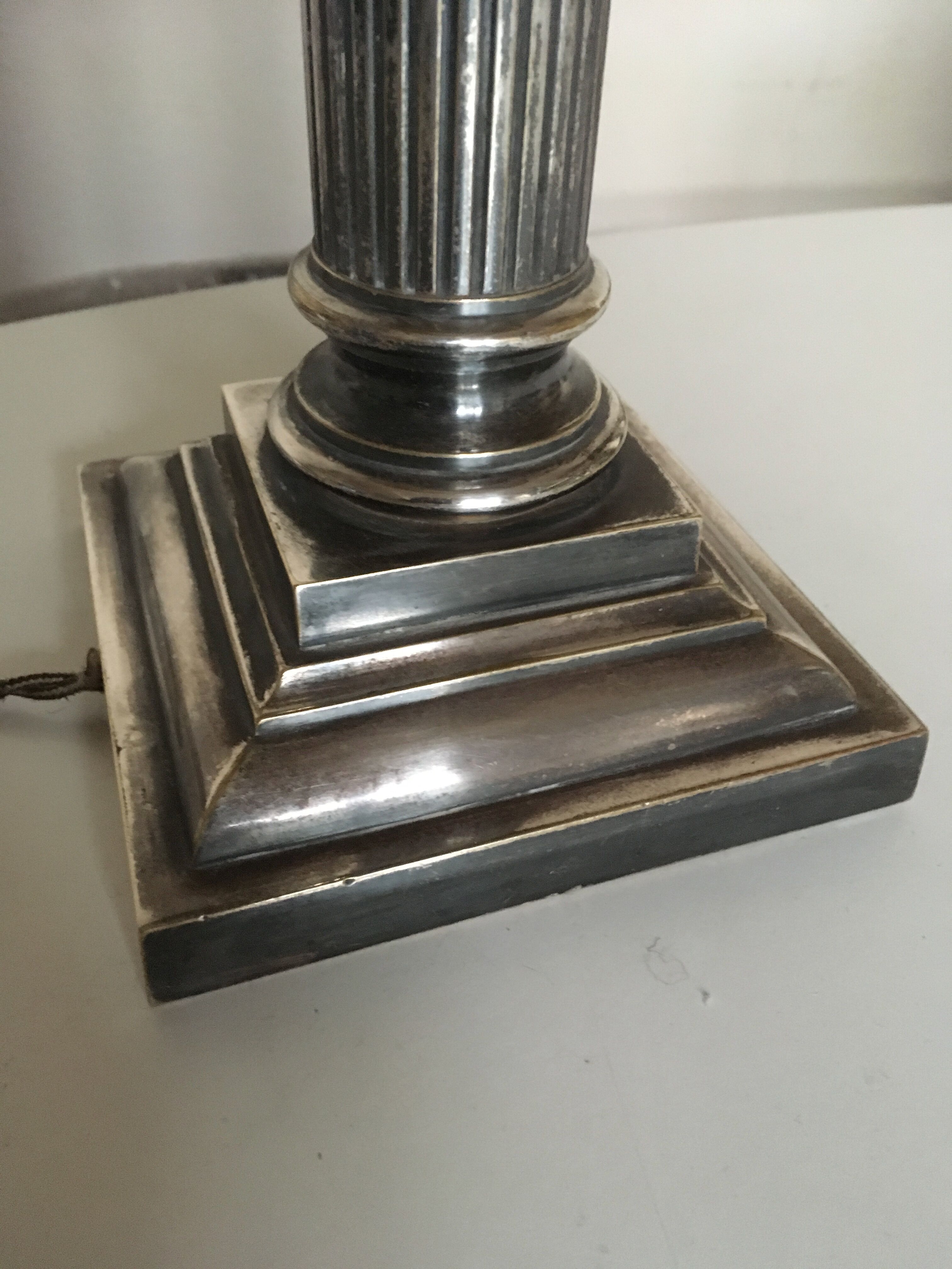 lamp column neoclassical greek revival in bronze silver years 60s
