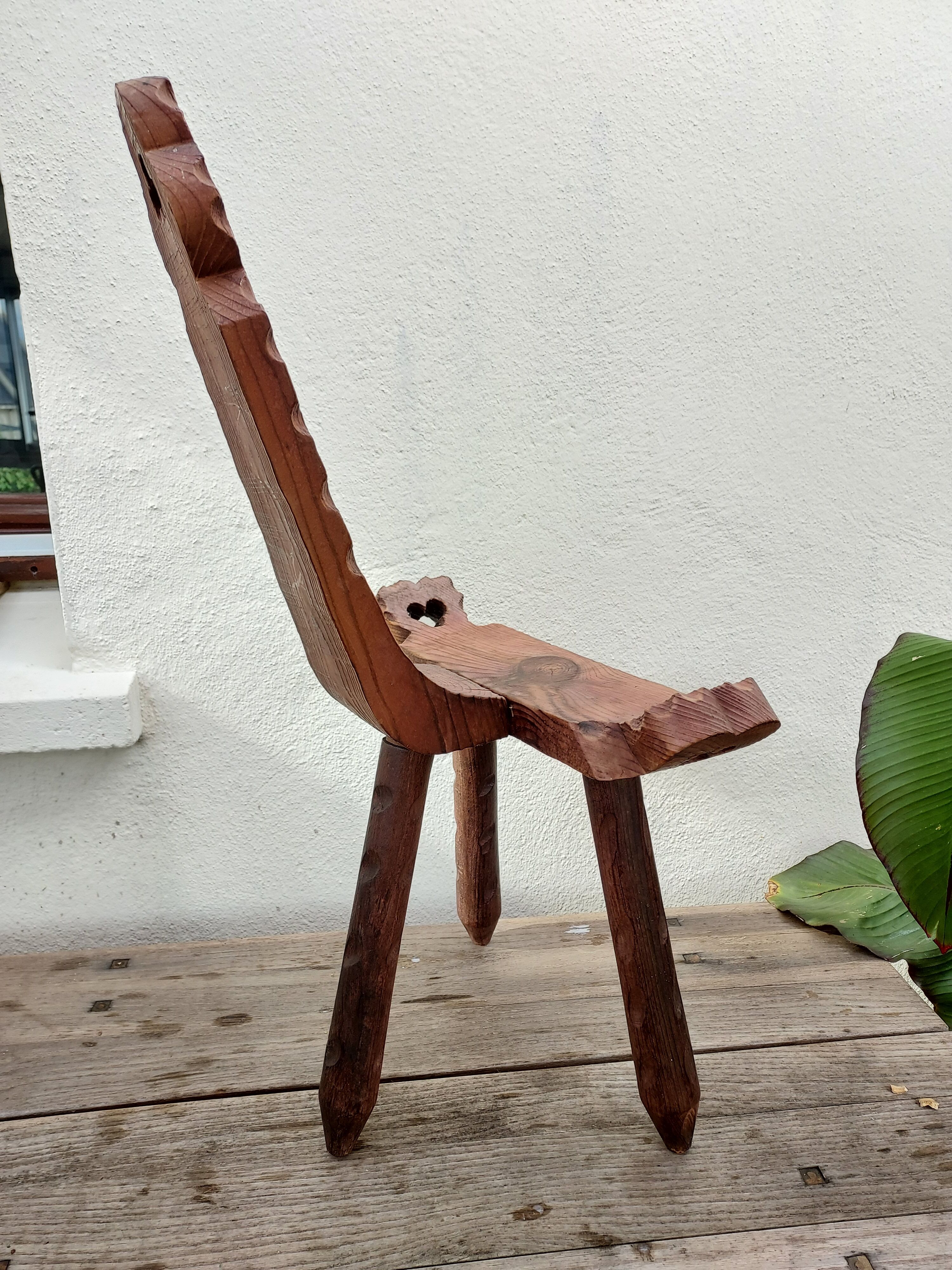 Brutalist chair tripod arts and crafts