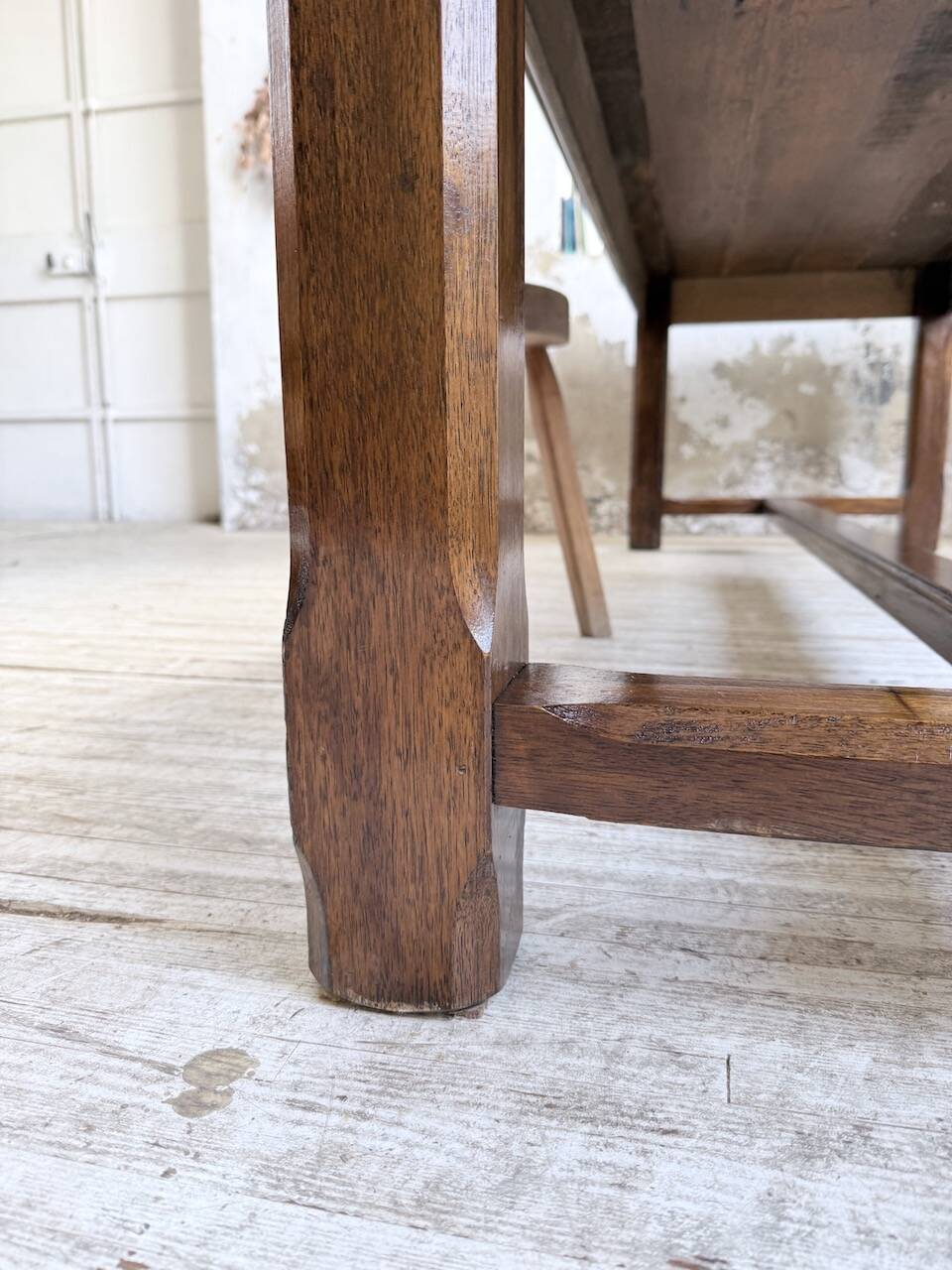 Table de ferme campagne noyer massif XL 250cm