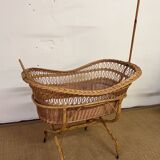 Rattan cradle on wheels