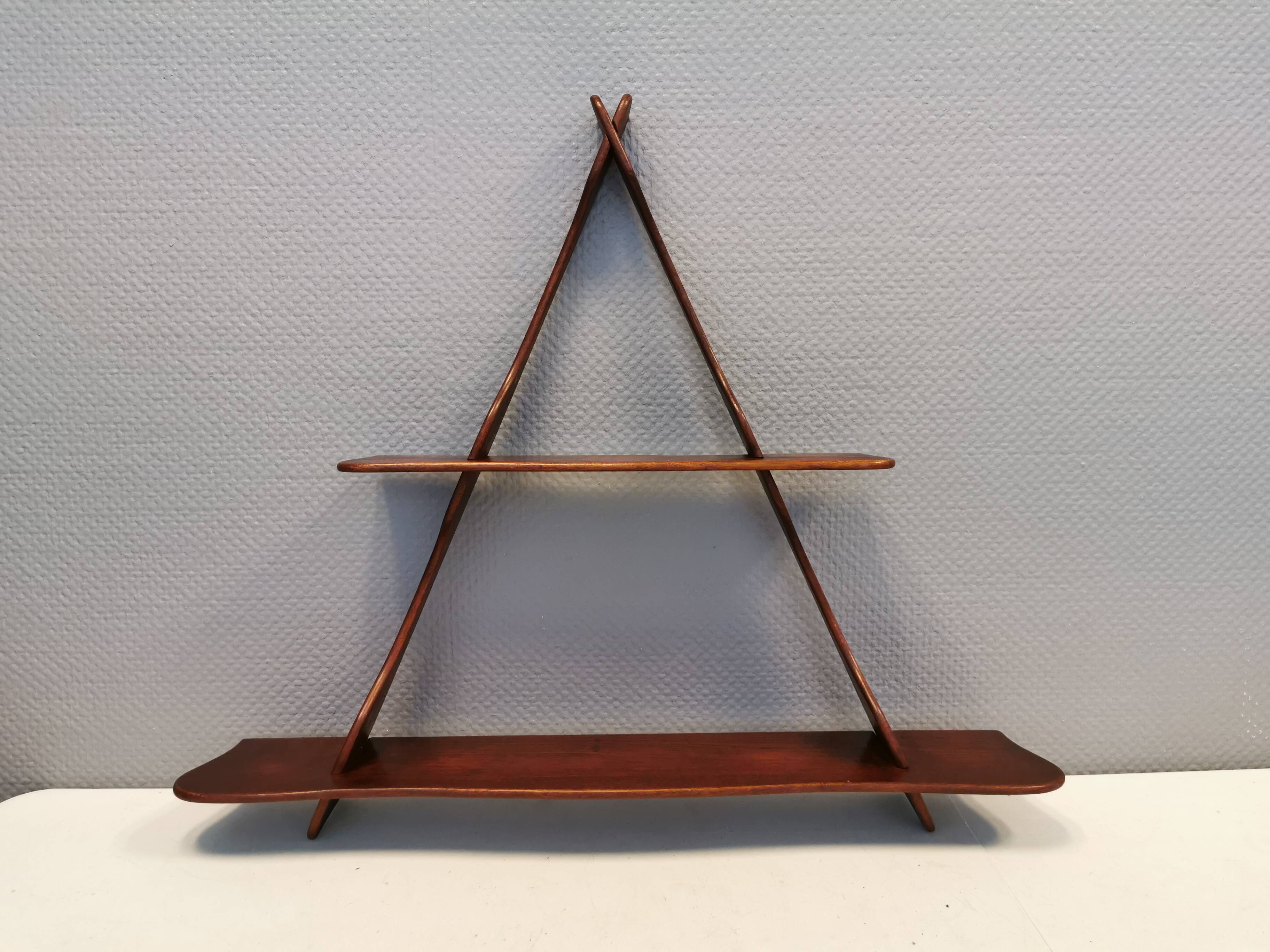 Beautiful shelf in solid teak wood designed/produced by Peder Moss 1950-1960s Denmark.