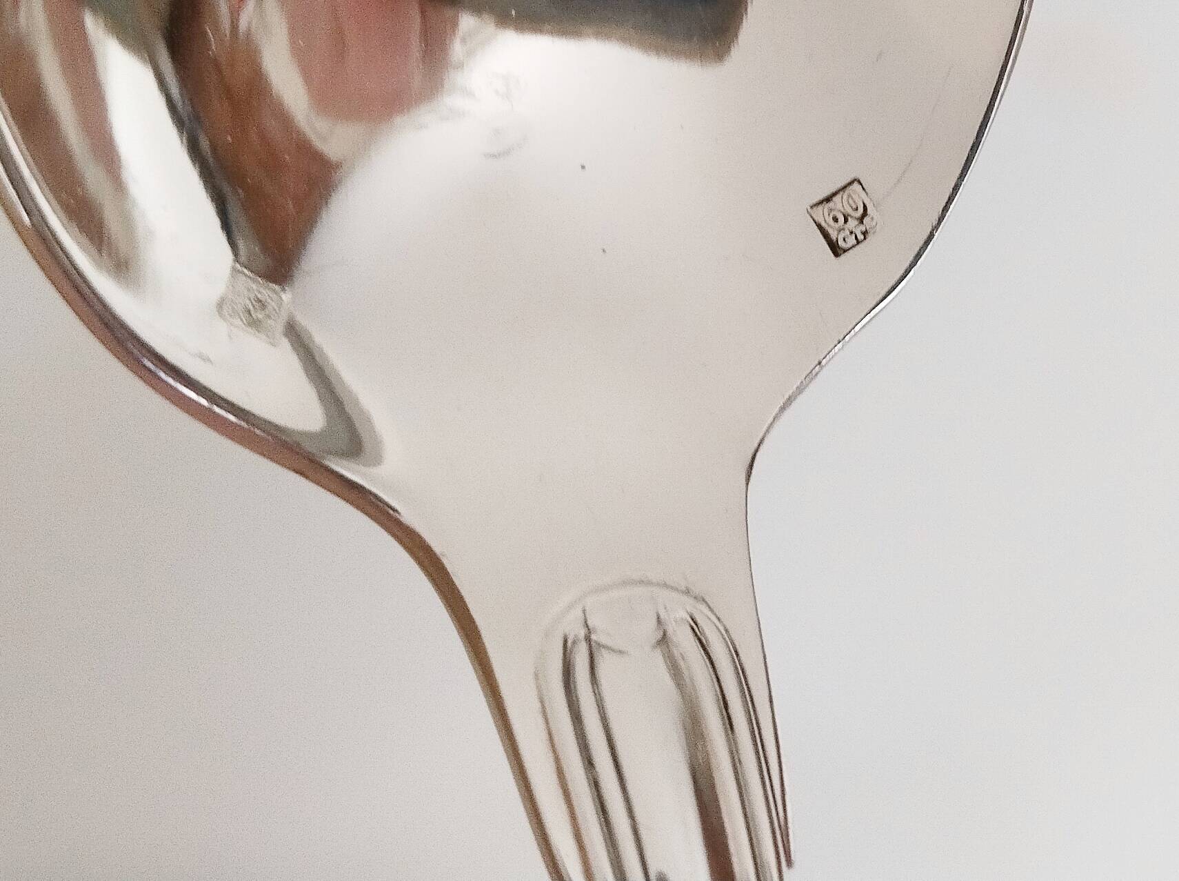 Silver cutlery, 1 fork and 1 spoon, Orfévrerie Saint Médard