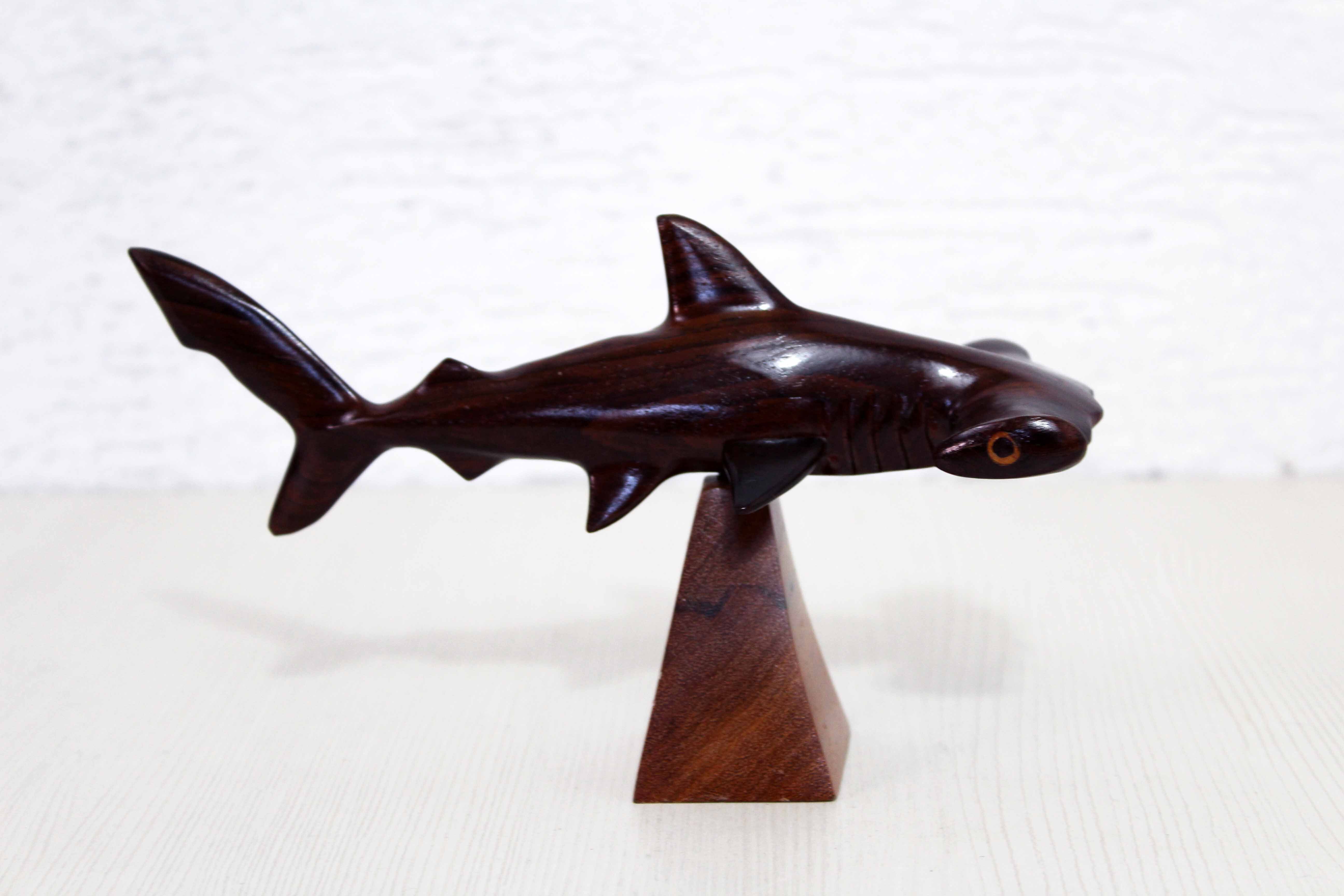 Wooden hammerhead shark 1970