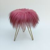 Tabouret de fourrure, années 1960