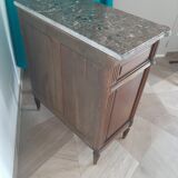 vintage - Small style chest of drawers - Louis XVI marble top with 1 drawer and 2 doors