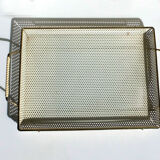 White and gold top in perforated sheet metal & brass 1950s-60s