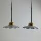 Paire d’anciennes petites suspensions emaillees