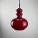 Red glass pendant by Peill and Putzler, 1960