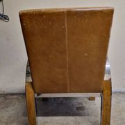 Aviator chair in walnut veneer and chrome metal, 1970.
