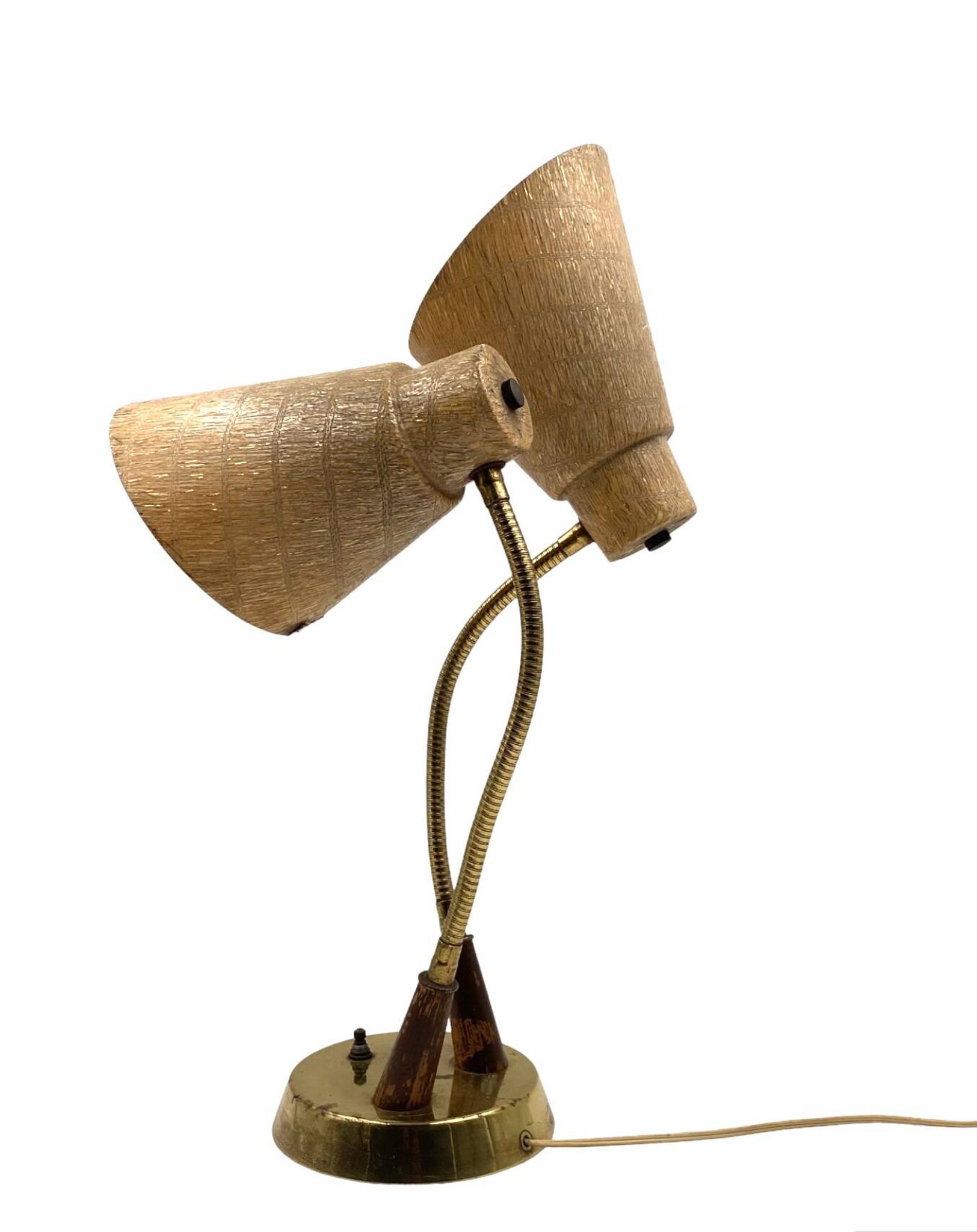 Mid-century modern two lights lamp, France circa 1960