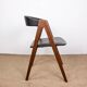 4 Danish chairs in Afromosia and skai model 205 by Thomas Harlev