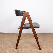 4 Danish chairs in afromosia and leatherette model 205 by Thomas Harlev