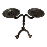 Rustic black metal candle holder - dimensions 20 x 23.5 cm