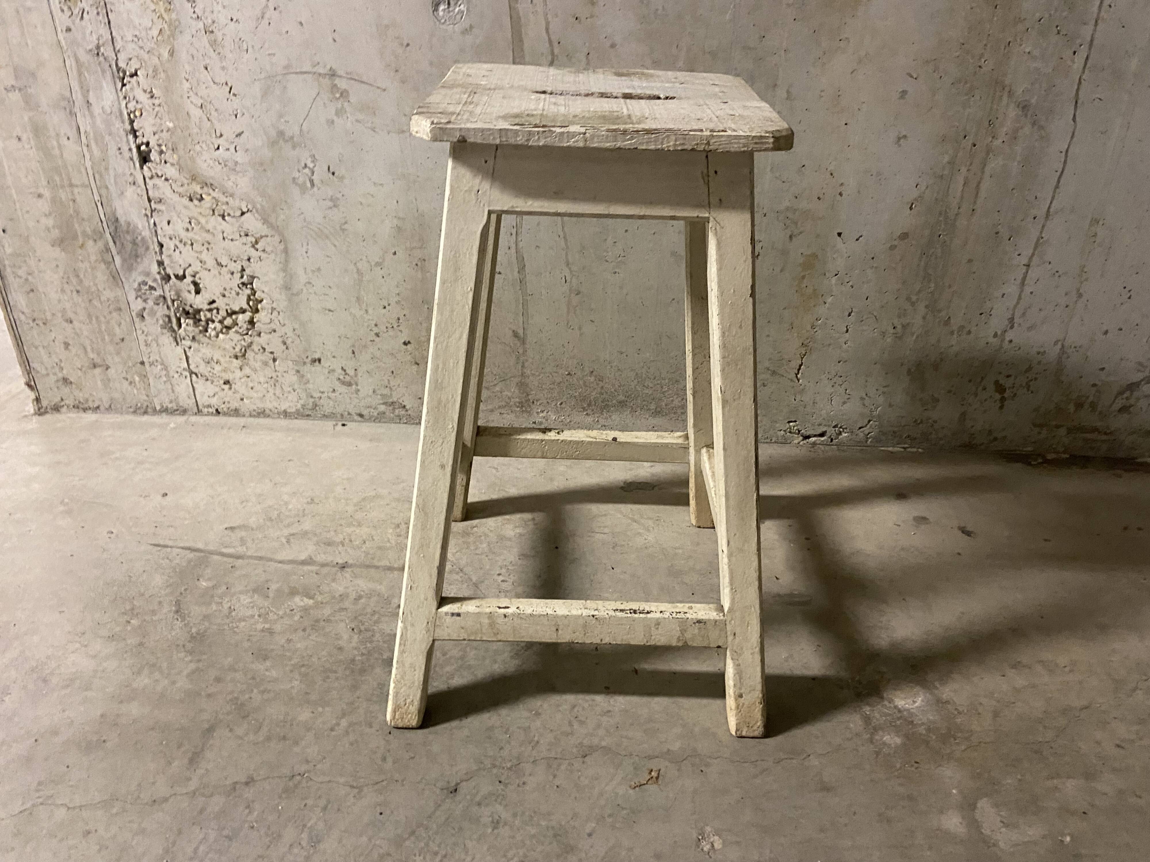 Wooden workshop stool