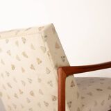 Pair of Scandinavian armchairs in teak and new fabric, 1960.