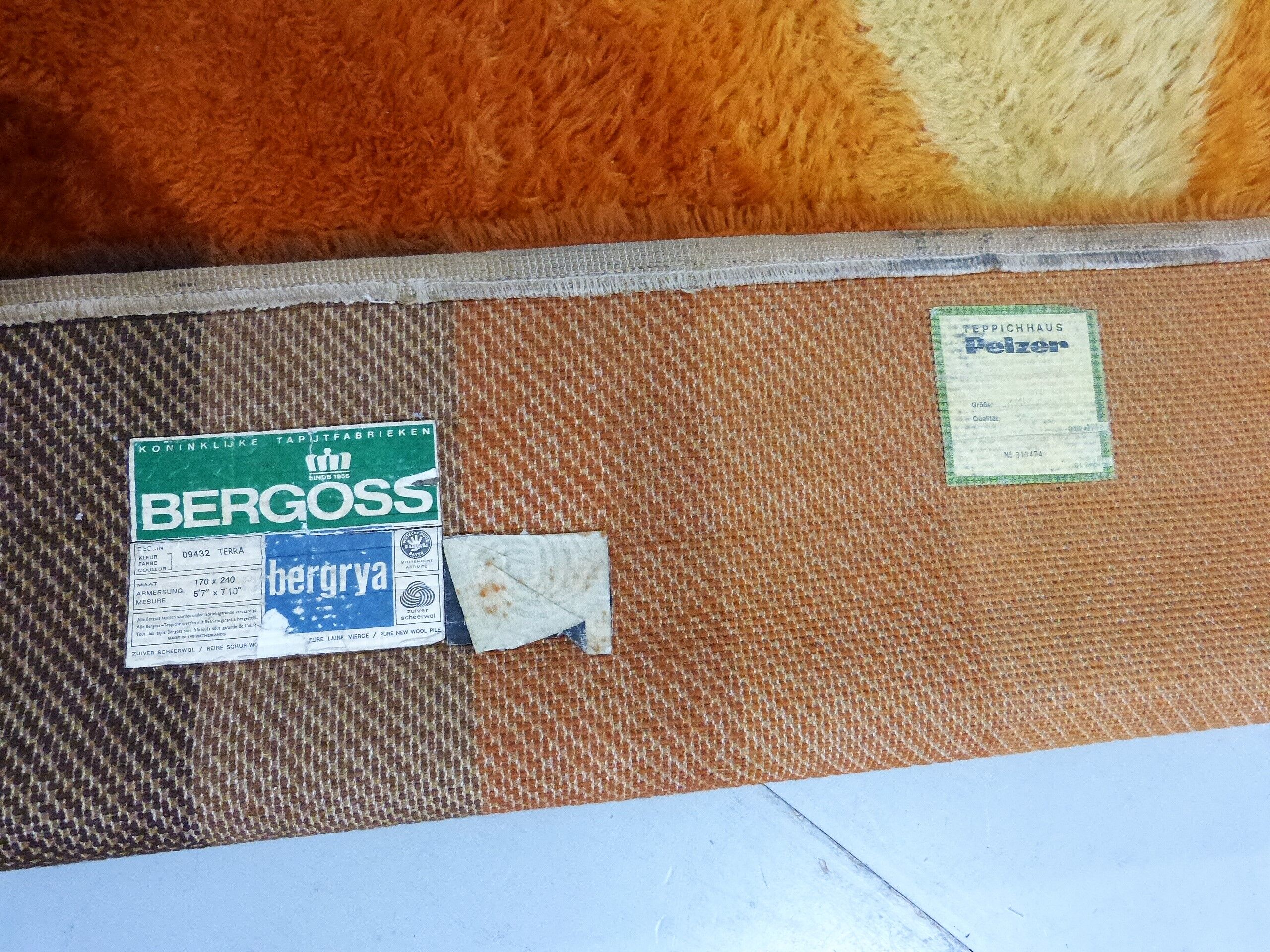 Colourful woolen carpet by Bergoss, Netherlands 1960's