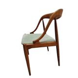 SET OF 6 JOHANNES ANDERSEN NO. 16 TEAK AND VELVET DINING CHAIRS