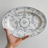 Vintage blue and white ceramic oval dish