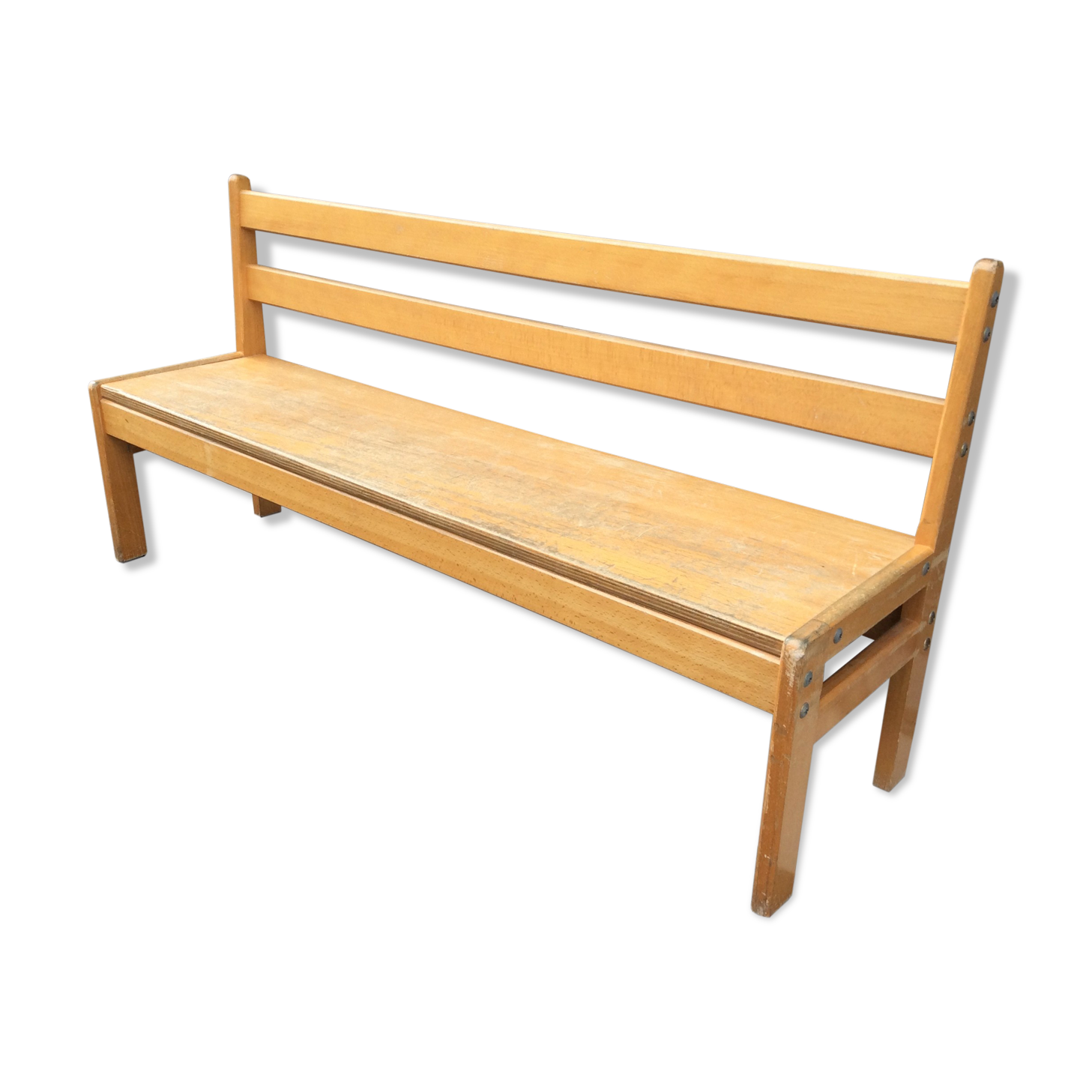 Mid-century vintage children's school bench