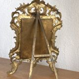 Large rocaille photo frame in gilded bronze Louis XV style with foliage - 19th century