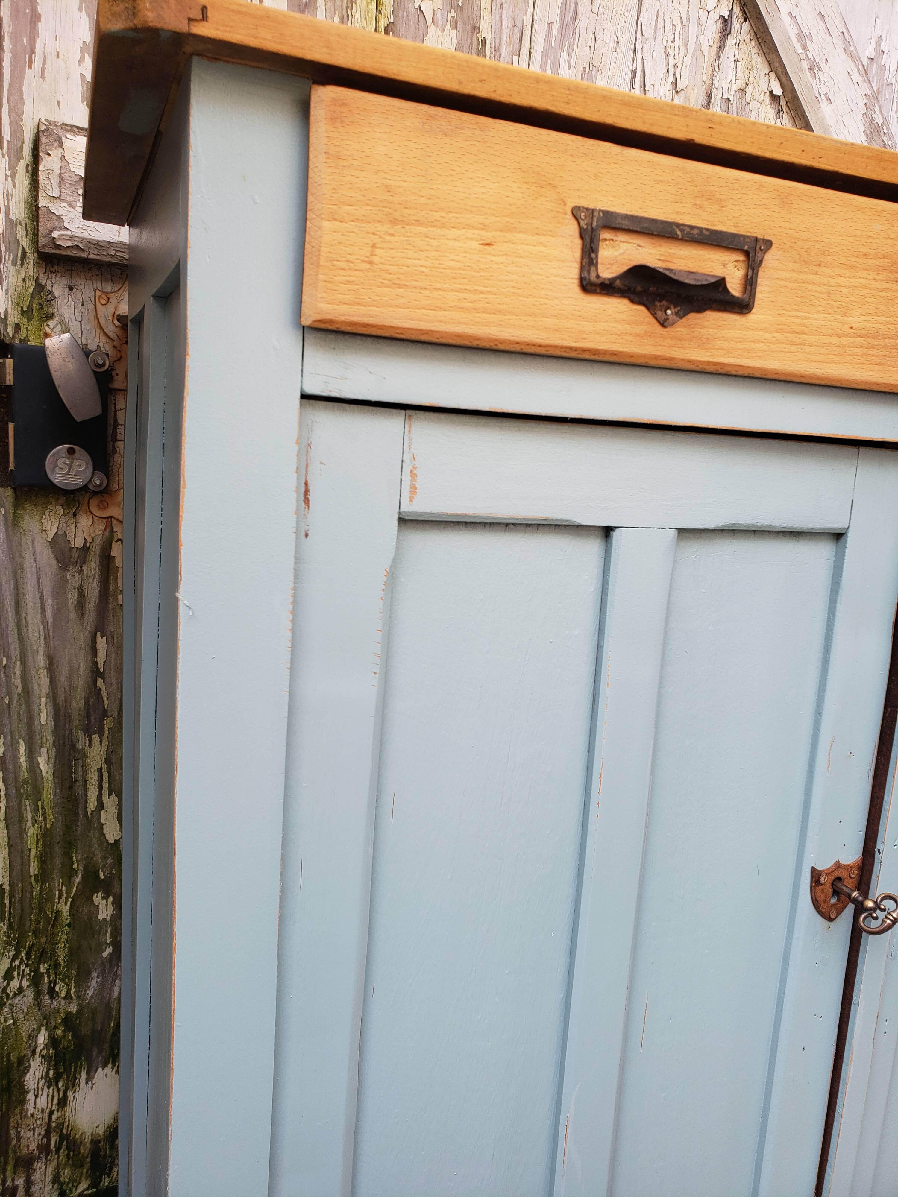 Parisian buffet patina blue old handles