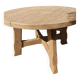Brutalist round dining table in solid oak by De Puydt – Extendable 120/200