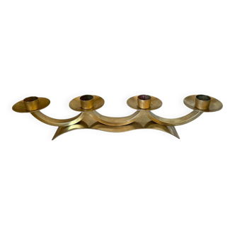 Art Deco brass low chandelier