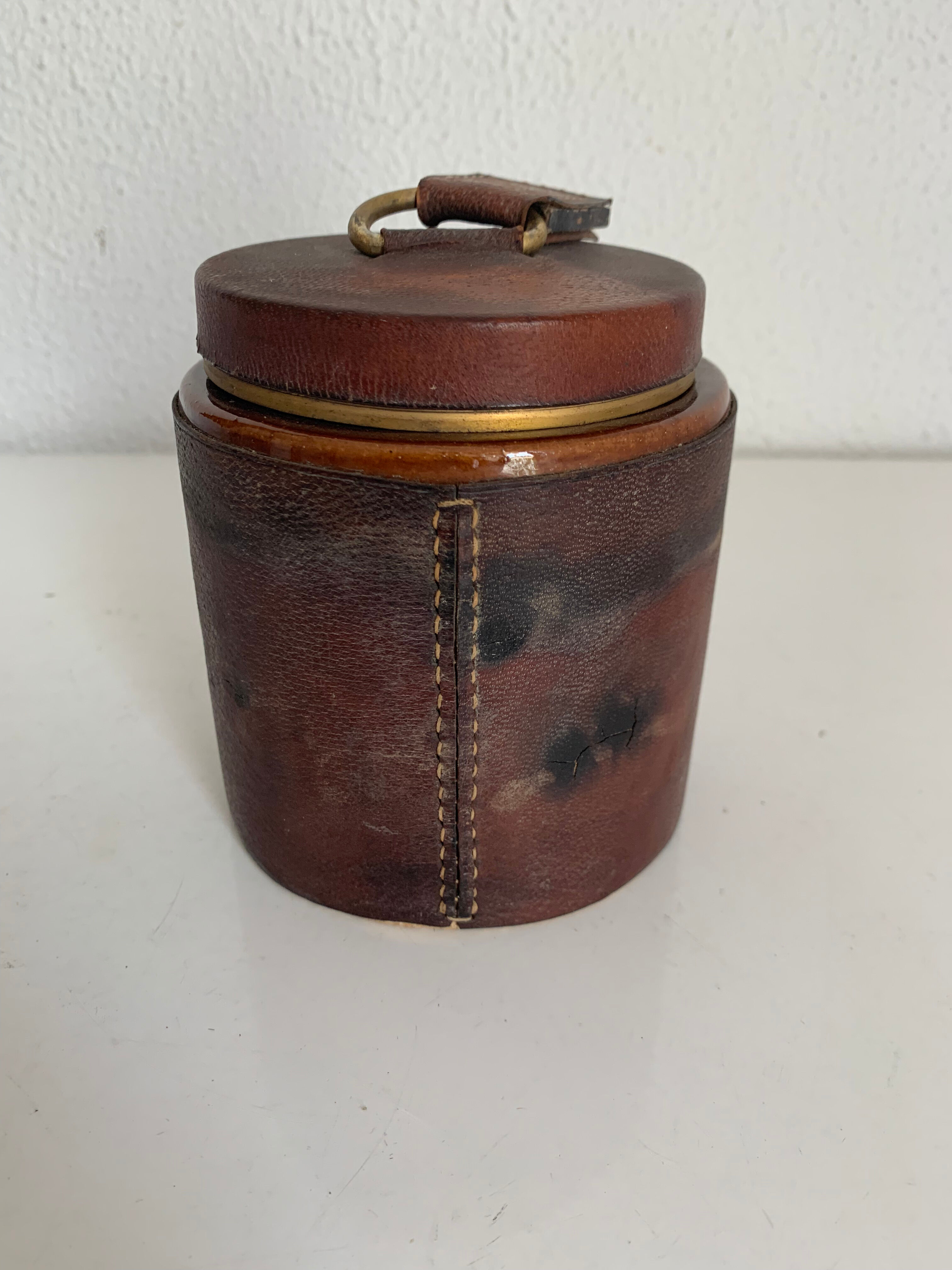 Vintage cigarette holder 1960 Longchamp horse leather - 11 x 10 cm
