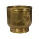 Large Hammered Brass Jardinière/Planter with Lion Heads
