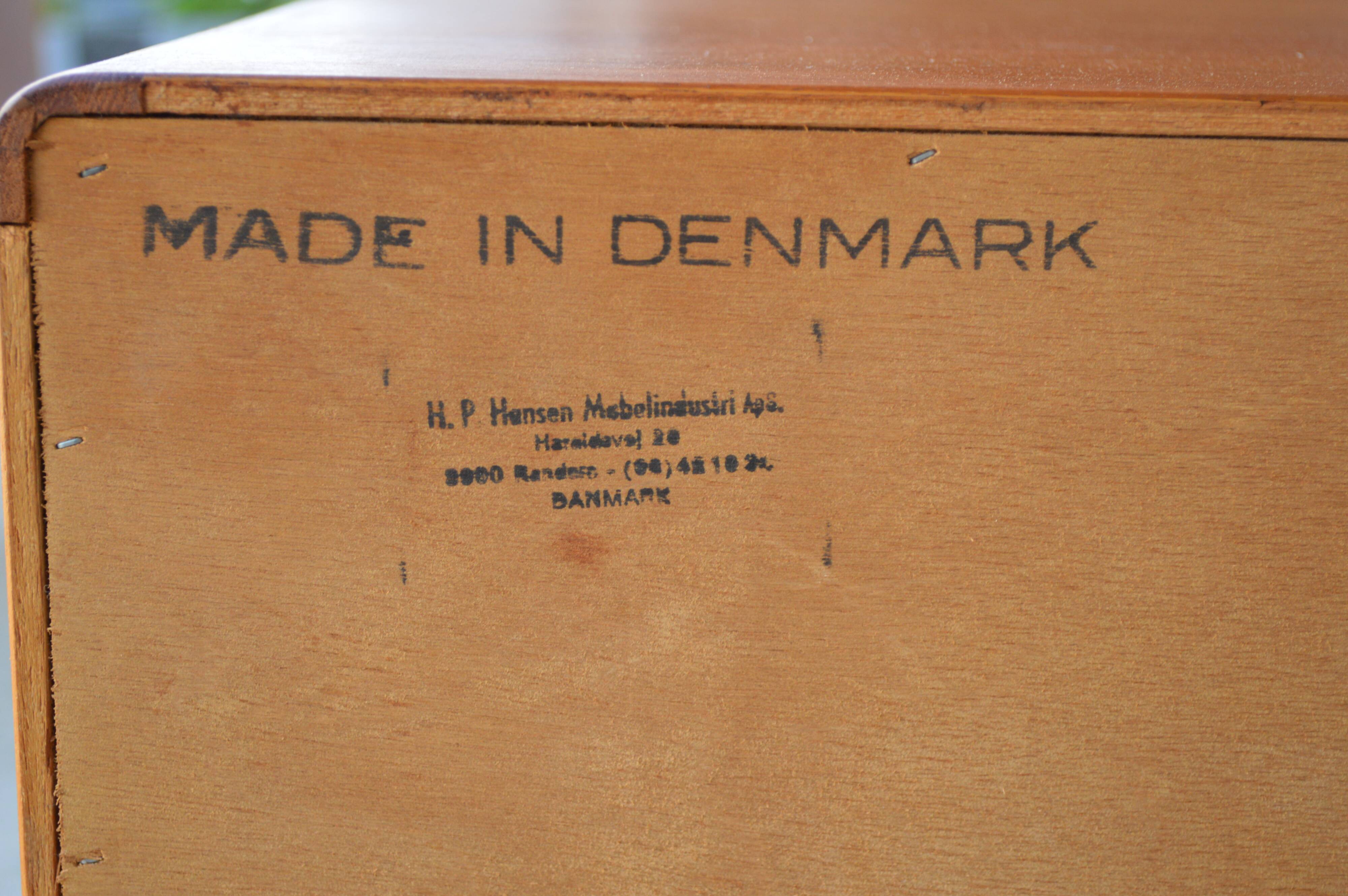 Danish teak sideboard by H.P. Hansen 220cm