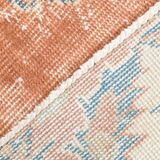 Tapis vintage en laine orange 310 x 217 cm, fait main, grand format