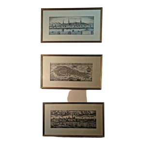 Ensemble de 3 lithographies