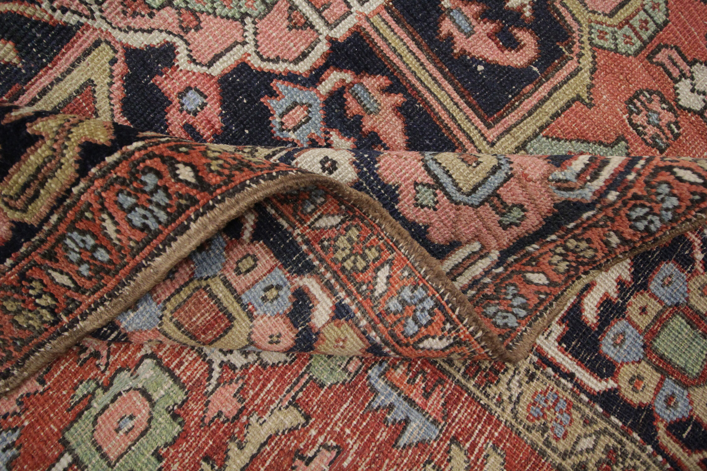 Handmade Persian Heriz Carpet, Large Tribal Wool Rug- 280x220cm