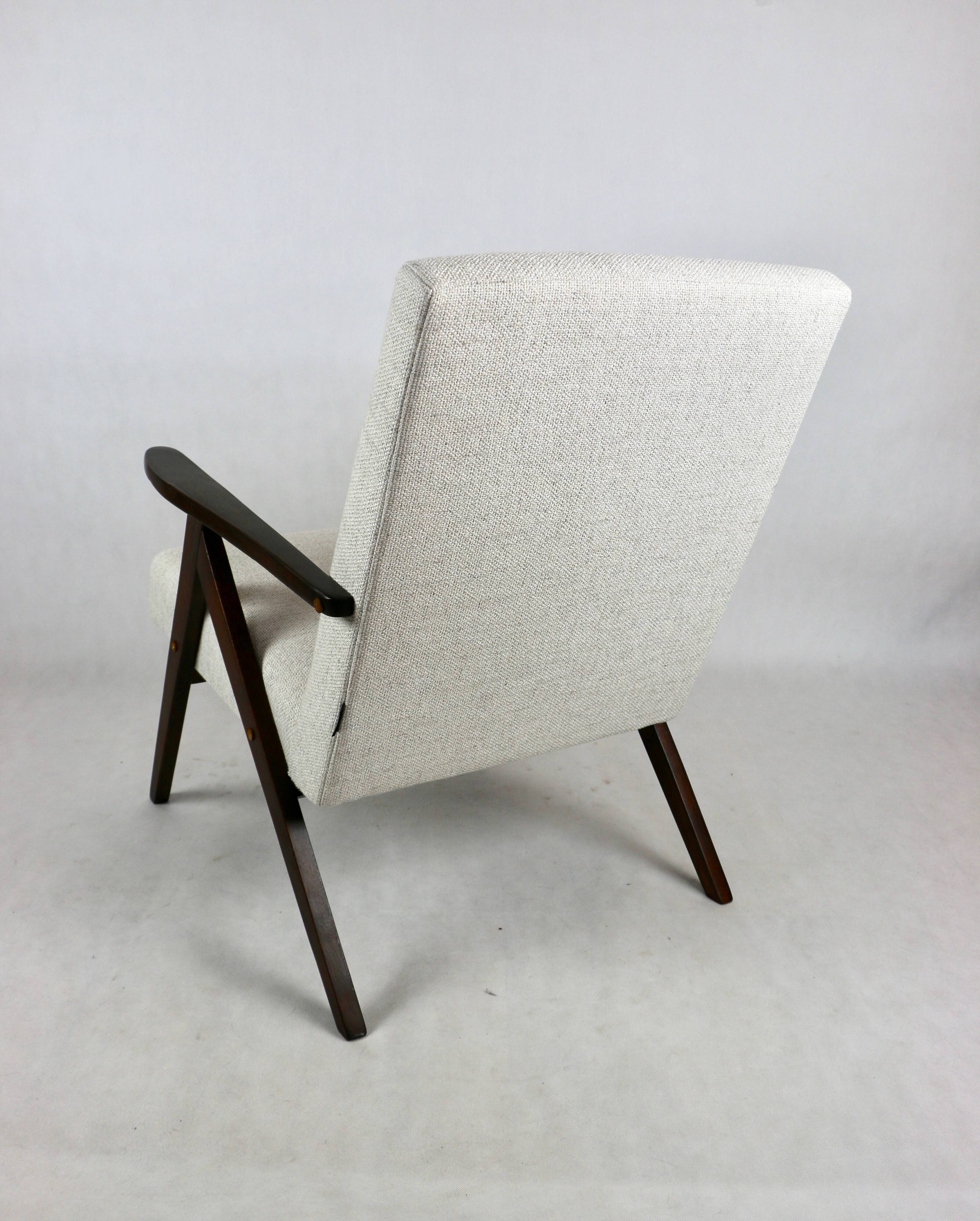 Vintage Ivory White Boucle Model B-310 Armchair, 1970s