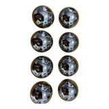 8 chrome-plated brass ball buttons
