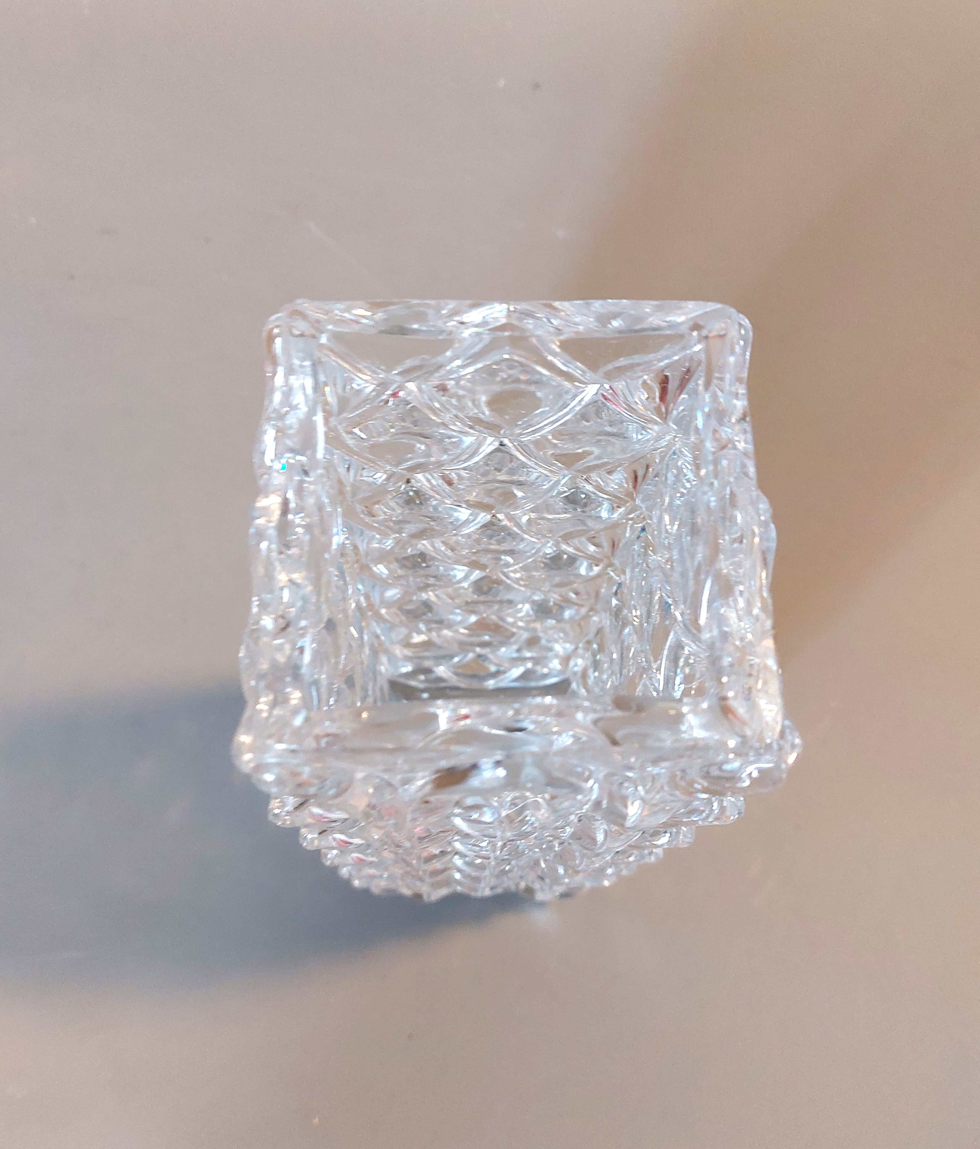 Molded glass vase cross 1940