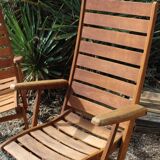 Pair of teak garden chairs 50s