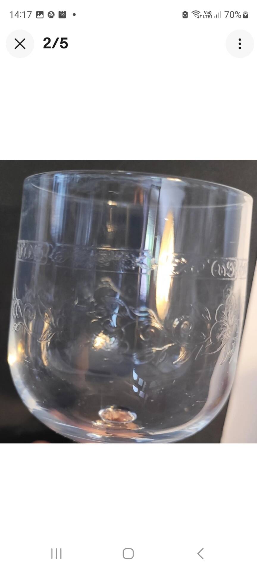 Mikasa wine glasses model Matignon, in clear engraved crystal.