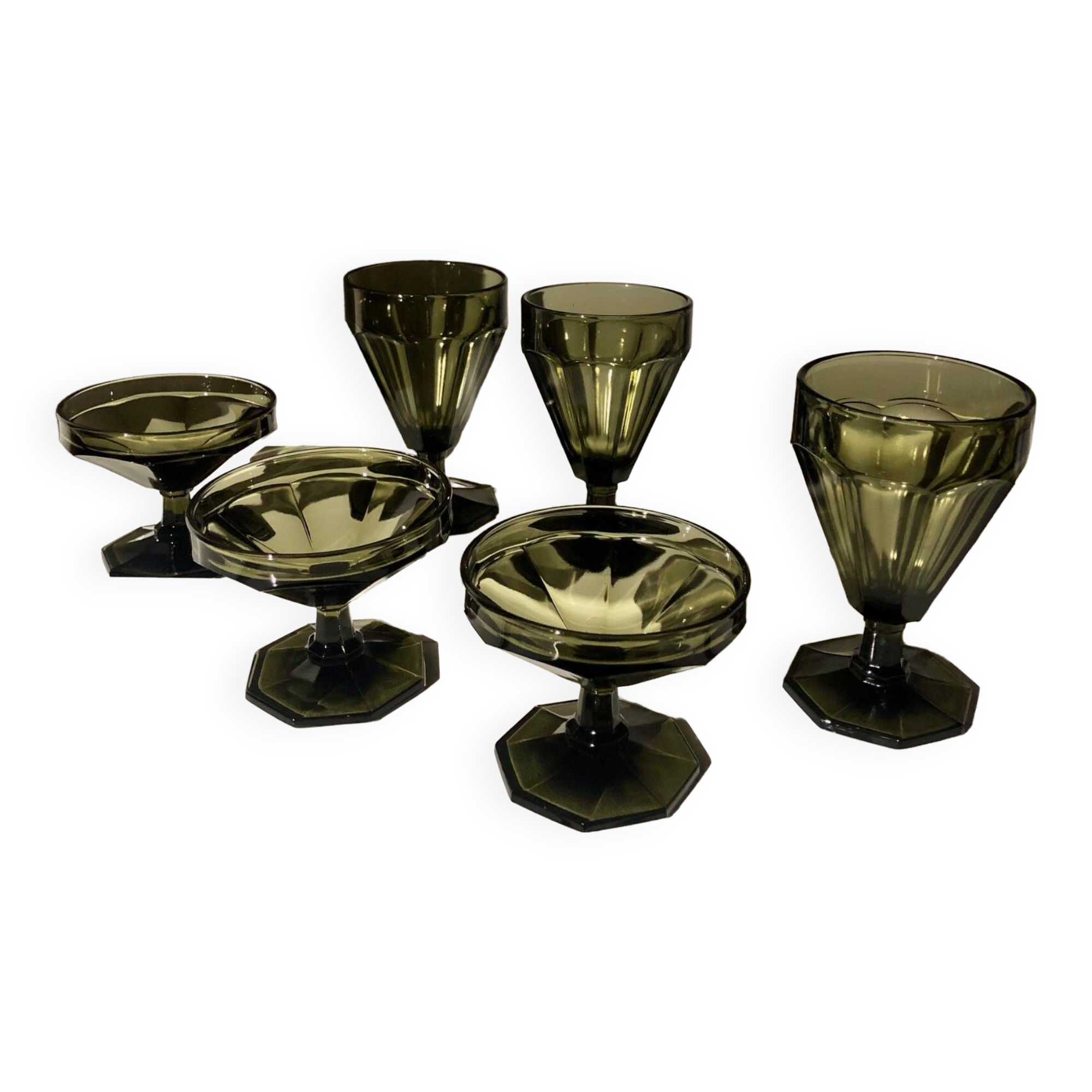 Set of 6 Art Deco glasses